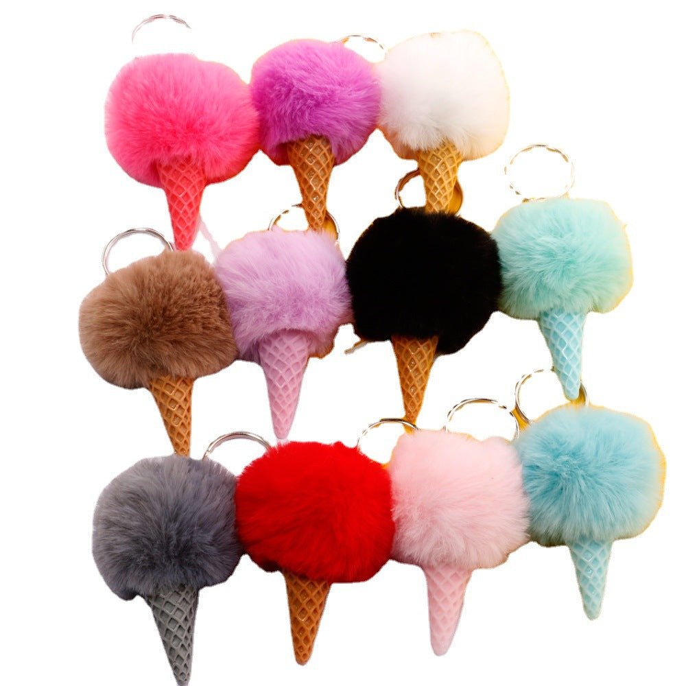 Wholesale Ice Cream Ball Simulation Ice Cream Cone Bag Keychains